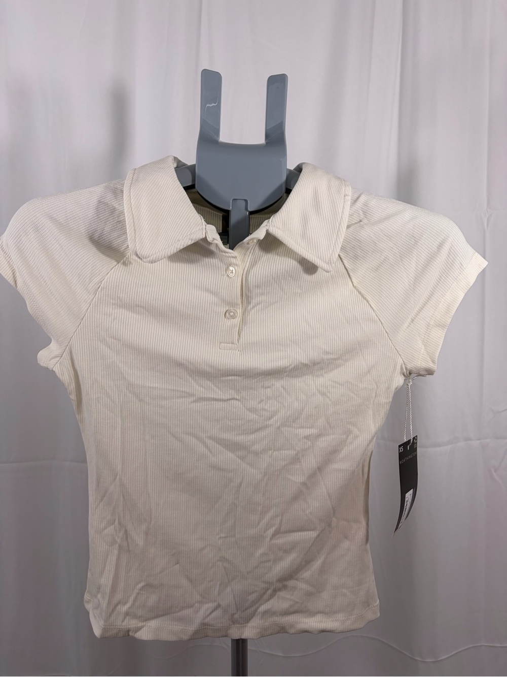 NWT Worthington Women’s Size XS White Short Sleeve Collared Top